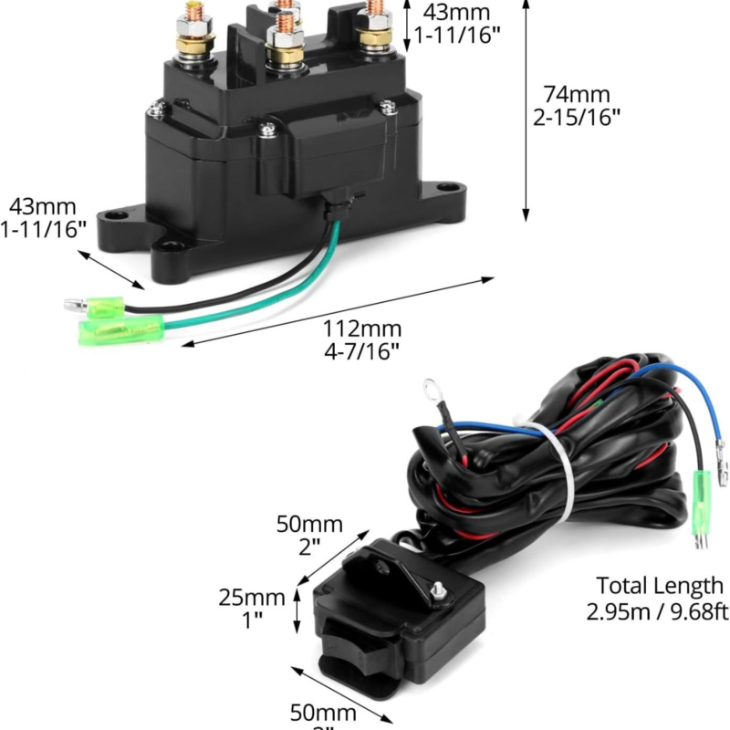 Set releja za električni navijač 12V 300A za ATV, terenska vozila i jahte
