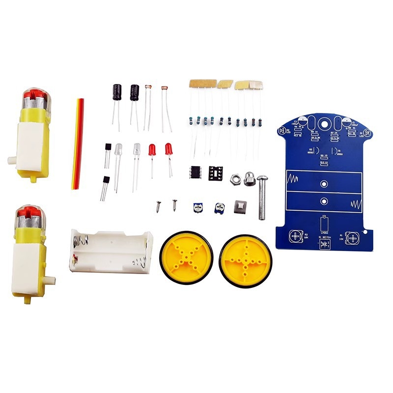 D2-1 intelligens vonalkövető robotkészlet hegesztéshez, összeszereléshez és DIY elektronika képzéshez