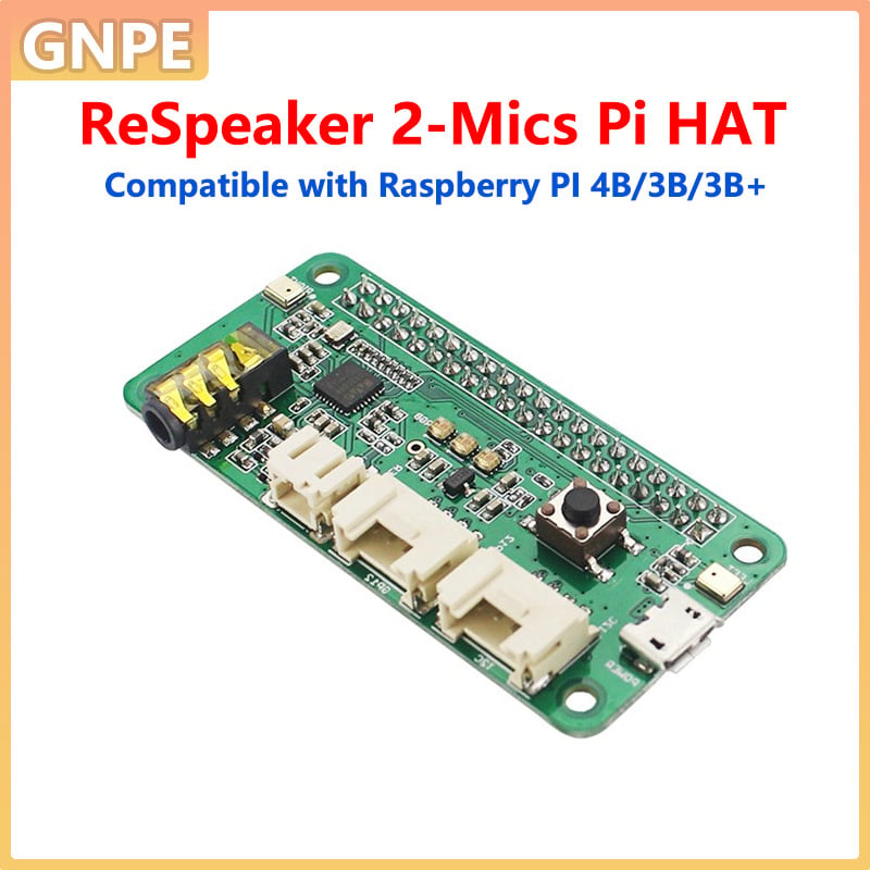 Μονάδα φωνής ReSpeaker για Raspberry Pi με ευφυή αναγνώριση φωνής, συμβατή με Raspberry Pi 4B/3B/3B+