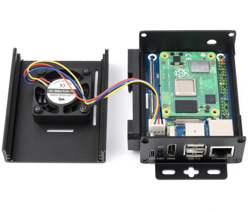 CM4-IO-BASE-BOX-C Raspberry Pi Compute Module Mini Host s ugrađenom Micro Snow IO pločom – HDMI 4K, Gigabit Ethernet, 40-pin GPIO, dvostruke MIPI-CSI kamere, LCD sučelje
