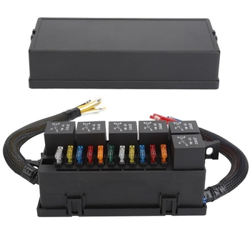 Cutie de siguranțe auto cu 6 relee și 11 siguranțe, modul principal de control pentru cablare în compartimentul motorului
