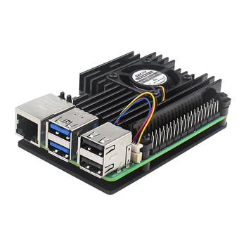 Алуминиев корпус за Raspberry Pi 5 с PWM вентилатор за температурен контрол