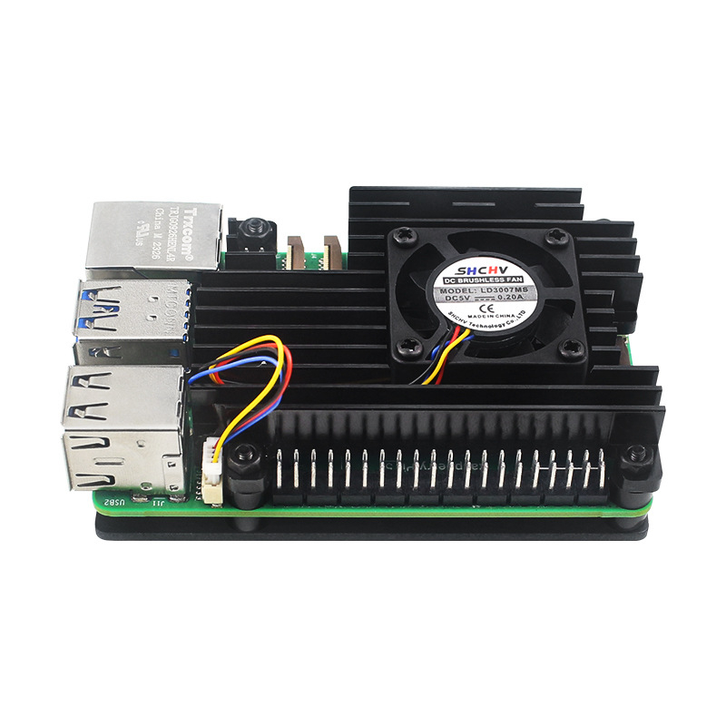Алуминиев корпус за Raspberry Pi 5 с PWM вентилатор за температурен контрол