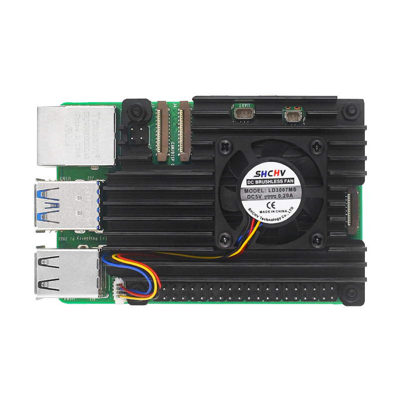 Алуминиев корпус за Raspberry Pi 5 с PWM вентилатор за температурен контрол