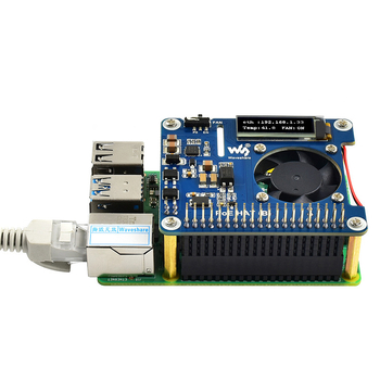 Κάρτα επέκτασης POE Ethernet για Raspberry Pi 4B/3B+ με OLED οθόνη πραγματικού χρόνου θερμοκρασίας και επέκταση IO διεύθυνσης IP