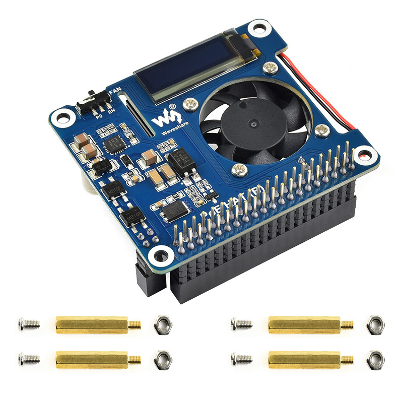 Κάρτα επέκτασης POE Ethernet για Raspberry Pi 4B/3B+ με OLED οθόνη πραγματικού χρόνου θερμοκρασίας και επέκταση IO διεύθυνσης IP