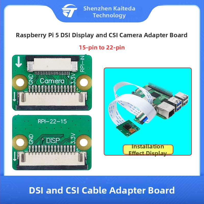 Raspberry Pi 5. generácie / Pi Zero – adaptér doska káblov DSI displeja a CSI kamery, z 15‑pin na 22‑pin