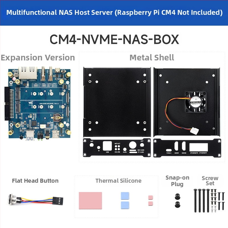 Raspberry Pi CM4 višenamjenski NAS poslužitelj s dvostrukim SSD utorima i dvostrukim gigabitnim portovima 4G