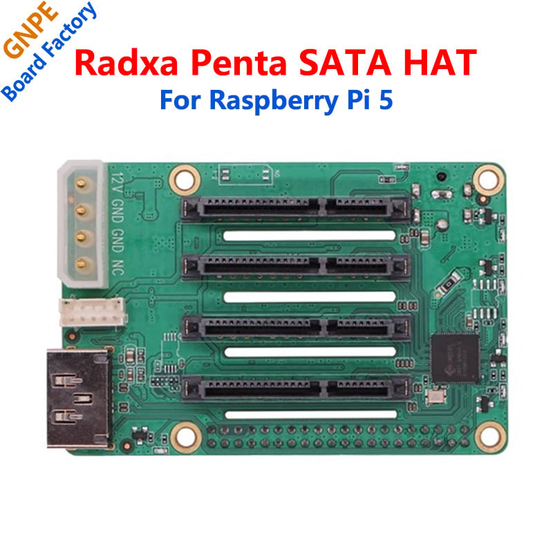 Radxa Penta SATA разширителна платка за ROCK серия Raspberry Pi 5 мини NAS