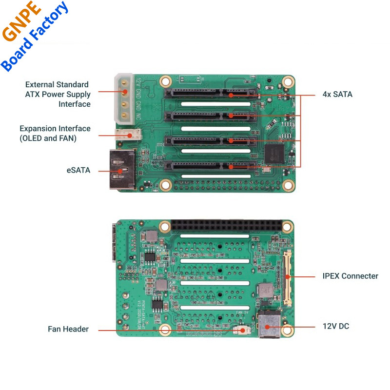 Radxa Penta SATA разширителна платка за ROCK серия Raspberry Pi 5 мини NAS
