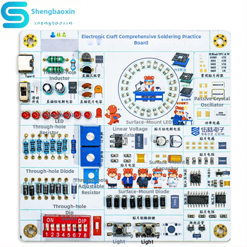 Farebný silkscreen elektronický tréningový panel s komplexnou sadou spájkovania pre SMT/DIP súčiastky TJ-56-716