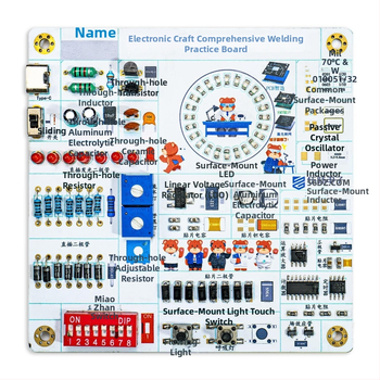 Farebný silkscreen elektronický tréningový panel s komplexnou sadou spájkovania pre SMT/DIP súčiastky TJ-56-716