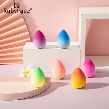RUBYFACE kéttónusú gradient sminkszivacs, száraz és nedves használatra, latexmentes, csepp alakú