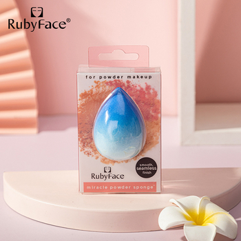 RUBYFACE kéttónusú gradient sminkszivacs, száraz és nedves használatra, latexmentes, csepp alakú