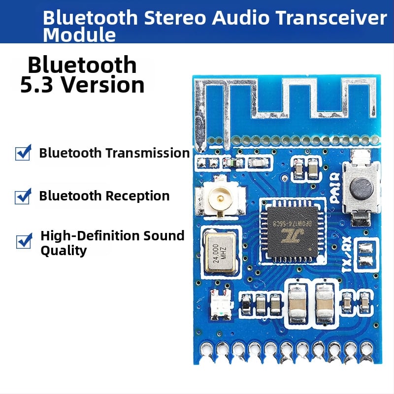 Bluetooth 5.3 аудио предавател и приемник — двоен модул за стерео безжично предаване на музика