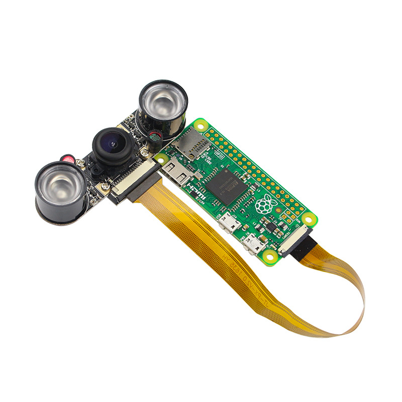 Raspberry Pi Zero 2W 5MP IR éjszakai látás kamera, fisheye 130° széles látómező, állítható fókusz