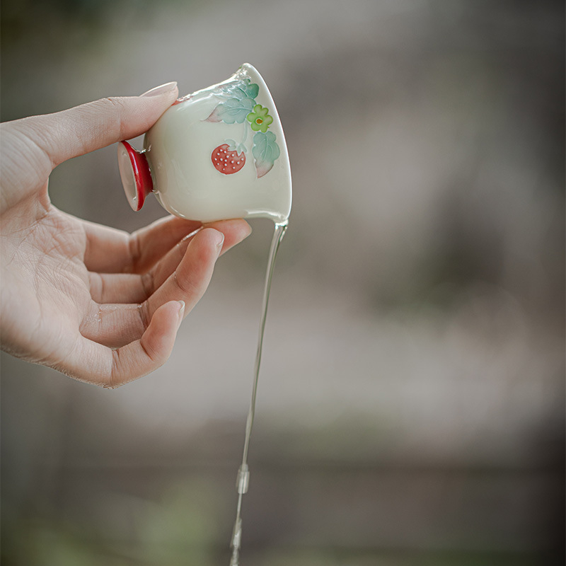 Porcelanska šalice za čaj Mingzhi Mountain Zhi, ručno oslikan motiv Raspberry Pi, kung fu čajni pribor, jedna šalica, lagani luksuzni retro stil