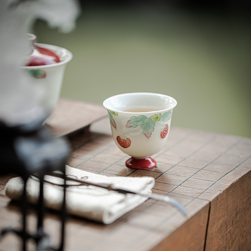 Porcelanska šalice za čaj Mingzhi Mountain Zhi, ručno oslikan motiv Raspberry Pi, kung fu čajni pribor, jedna šalica, lagani luksuzni retro stil