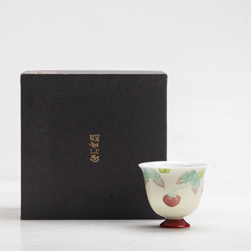 Porcelanska šalice za čaj Mingzhi Mountain Zhi, ručno oslikan motiv Raspberry Pi, kung fu čajni pribor, jedna šalica, lagani luksuzni retro stil