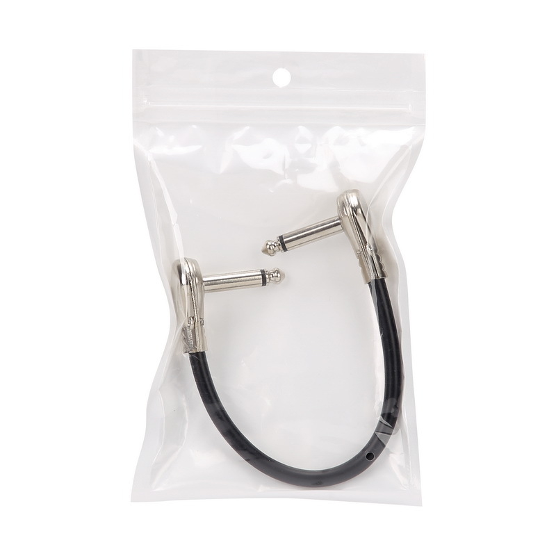 Kabel za gitarske efekte, 6,35 mm mono, muško–muški, dvostruki kutni konektor, kratak kabel