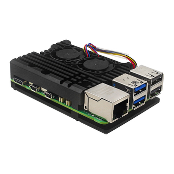 Kućište od aluminijskog legura za Raspberry Pi 5 Gen 5B s dvostrukim ventilatorom za hlađenje
