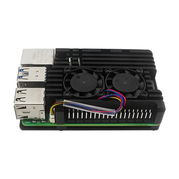 Kućište od aluminijskog legura za Raspberry Pi 5 Gen 5B s dvostrukim ventilatorom za hlađenje