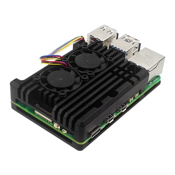 Kućište od aluminijskog legura za Raspberry Pi 5 Gen 5B s dvostrukim ventilatorom za hlađenje