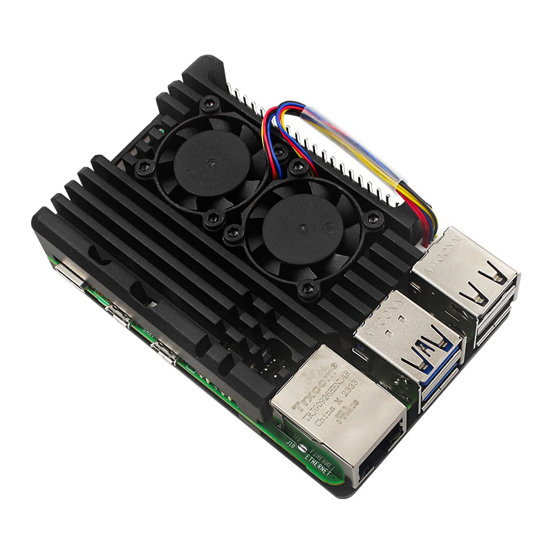 Kućište od aluminijskog legura za Raspberry Pi 5 Gen 5B s dvostrukim ventilatorom za hlađenje
