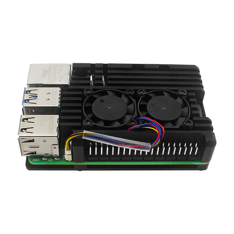 Kućište od aluminijskog legura za Raspberry Pi 5 Gen 5B s dvostrukim ventilatorom za hlađenje