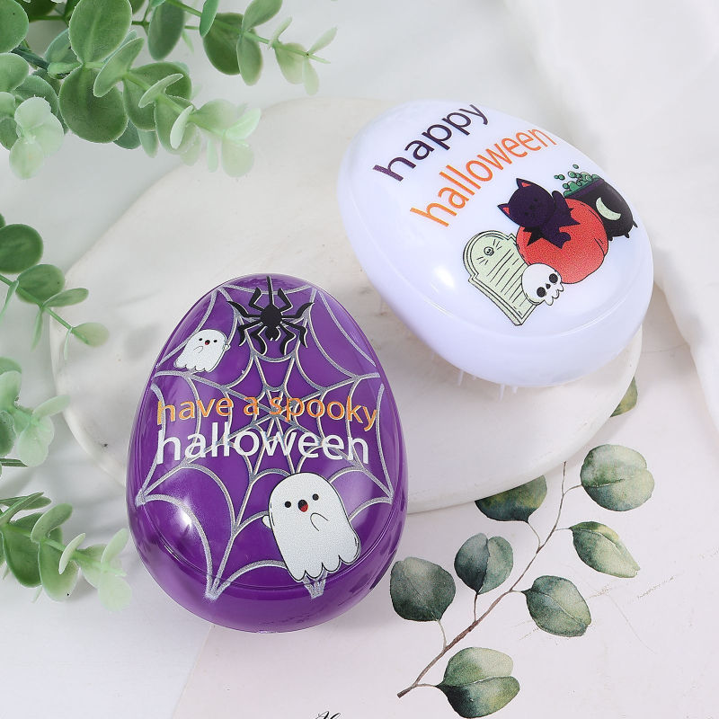 Egyedi Halloween témájú anti‑statikus hajszárító fésű, kis polisztirol anyag, egyenes hajhoz