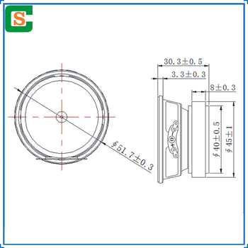 Bluetooth zvučnik s vanjskim magnetom, promjera 52 mm, 4 Ω, 5 W, ekološki, žični, okrugli multimedijski zvučnik