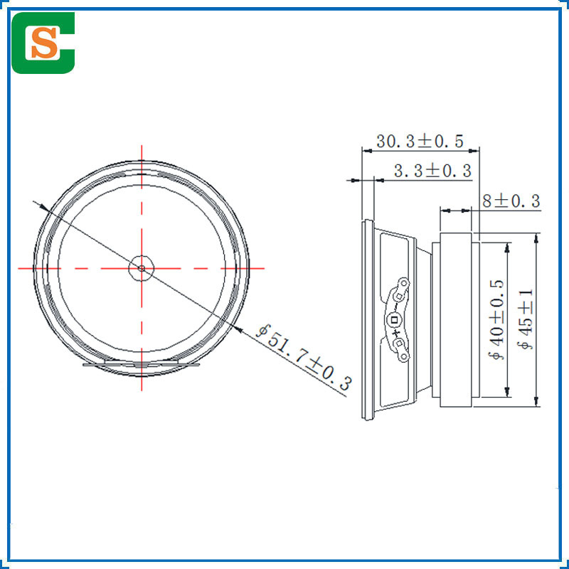 Bluetooth zvučnik s vanjskim magnetom, promjera 52 mm, 4 Ω, 5 W, ekološki, žični, okrugli multimedijski zvučnik