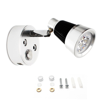 LED zidna svjetiljka za kamp-kućicu, 12V-24V, dodirno podešavanje jačine i USB priključak za punjenje, 3W svjetlo za čitanje