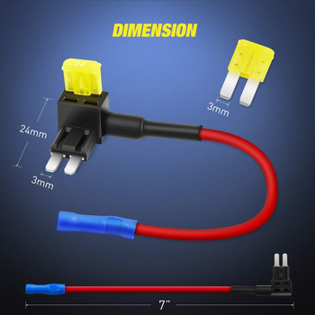 12V-os Micro2 mini autós biztosítótartó, készlet 10 darab