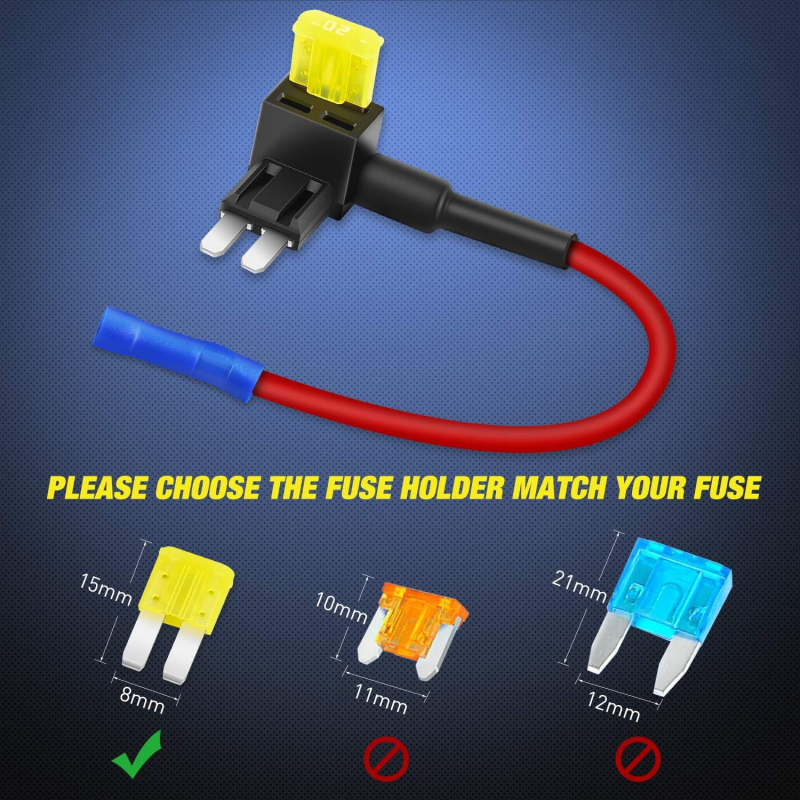 12V-os Micro2 mini autós biztosítótartó, készlet 10 darab