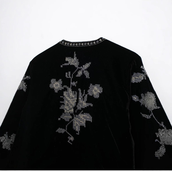 Taop&Za Ženska kratka baršunasta jakna s vezom, elegantan proljetni stil 5107254