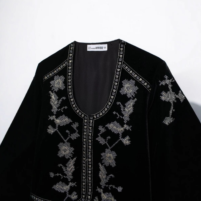 Taop&Za Ženska kratka baršunasta jakna s vezom, elegantan proljetni stil 5107254