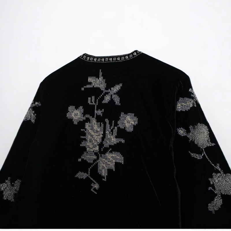 Taop&Za Ženska kratka baršunasta jakna s vezom, elegantan proljetni stil 5107254