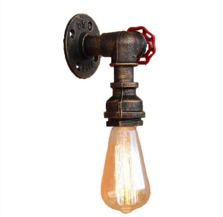 Zidna lampa od željeznih cijevi, američki retro ruralni industrijski stil, pogodna za barove, kafiće, restorane i hodnike.