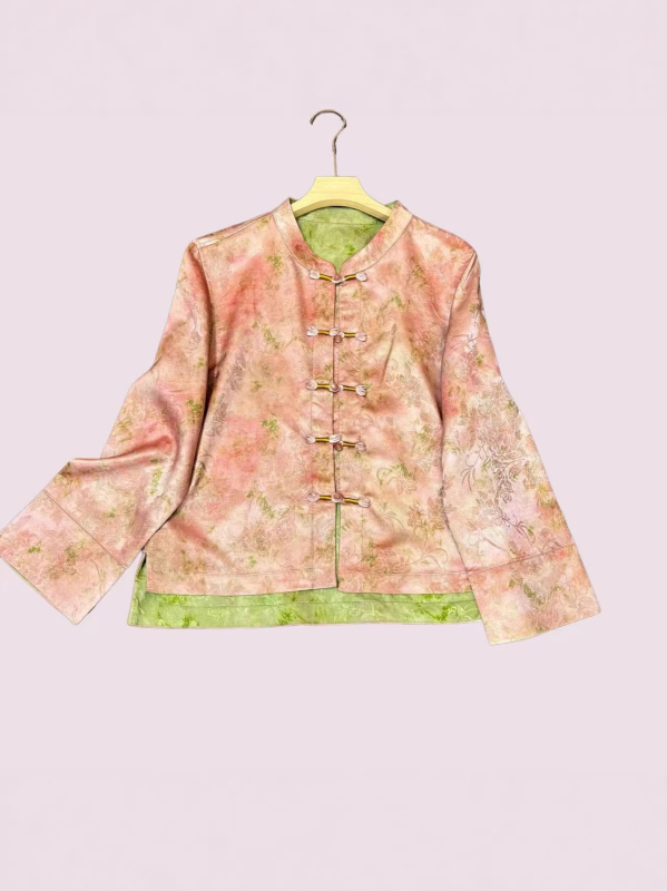 Nova Tang jakna za žene s jacquardom, elegantan vanjski kardigan sa retro kopčama