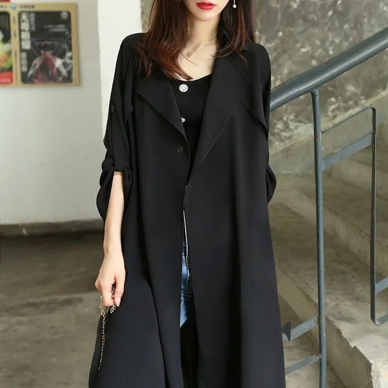 2022 nova ženska kardigan jakna, lagana i elegantna trench jakna s remenom, uzak struk, dugački kroj