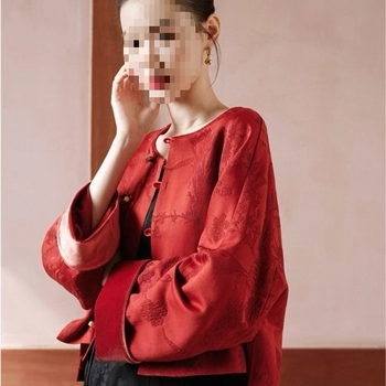 Ženska jakna u novom kineskom stilu s retro nacionalnim motivom, za jesen-zimu, jacquard Song brocade, jednostruko kopčanje