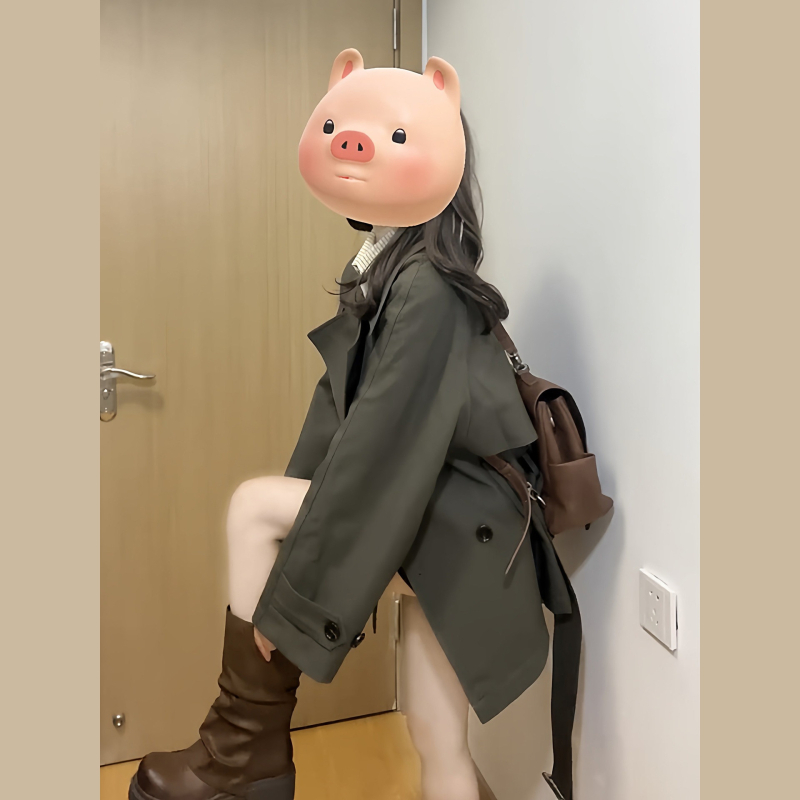 Ženski kratki trench kaput, jesen 2025 novi model, korejski stil, labav kroj