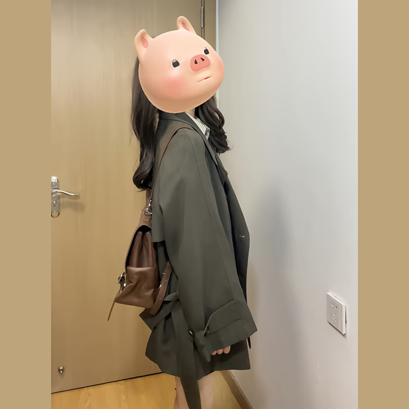 Ženski kratki trench kaput, jesen 2025 novi model, korejski stil, labav kroj