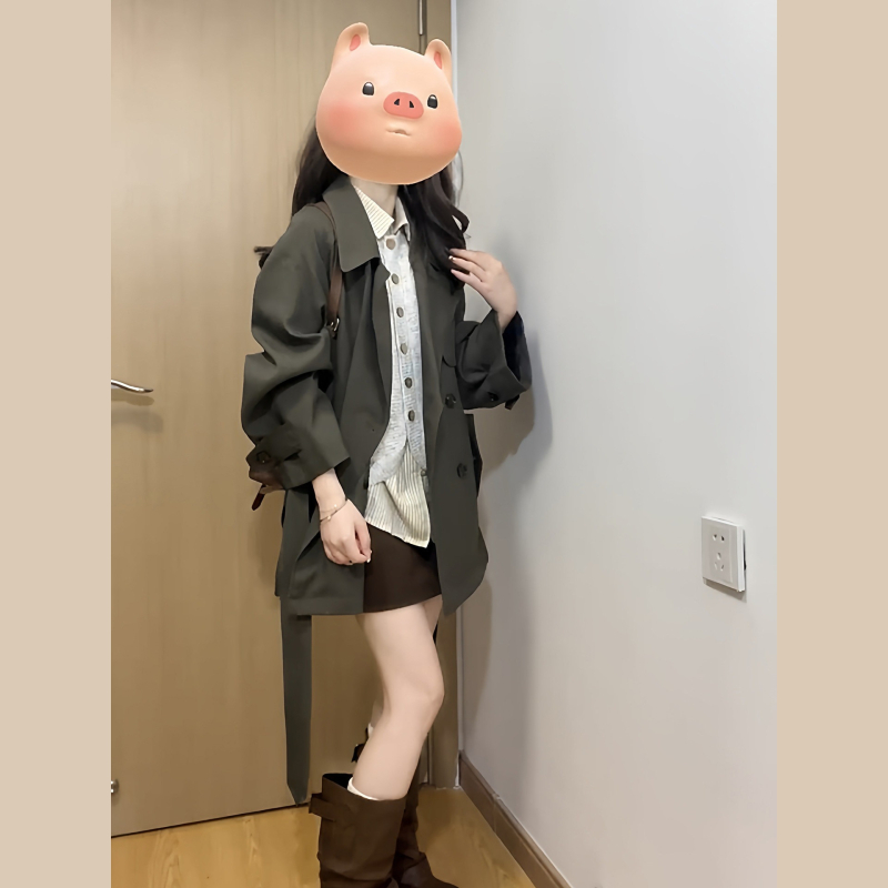 Ženski kratki trench kaput, jesen 2025 novi model, korejski stil, labav kroj