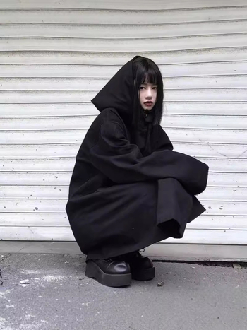 Harajuku inspirirana ženska vjetrovka s kapuljačom, srednja dužina, slobodan kroj, japansko-korejski street style