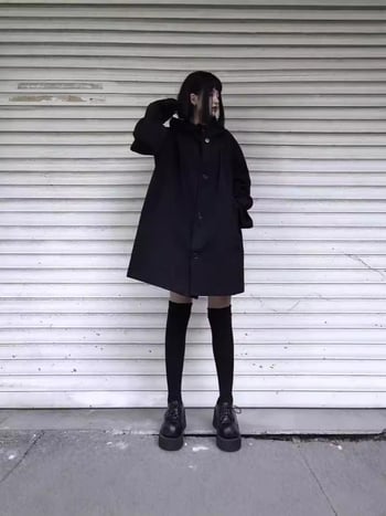 Harajuku inspirirana ženska vjetrovka s kapuljačom, srednja dužina, slobodan kroj, japansko-korejski street style