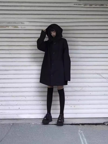 Harajuku inspirirana ženska vjetrovka s kapuljačom, srednja dužina, slobodan kroj, japansko-korejski street style