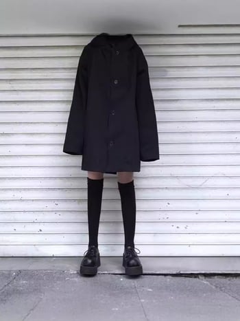 Harajuku inspirirana ženska vjetrovka s kapuljačom, srednja dužina, slobodan kroj, japansko-korejski street style