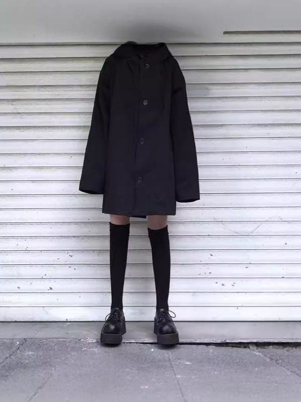 Harajuku inspirirana ženska vjetrovka s kapuljačom, srednja dužina, slobodan kroj, japansko-korejski street style